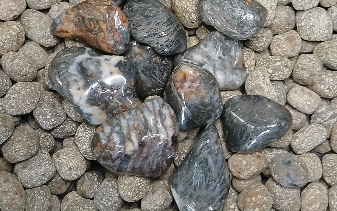 Pierre naturelle roulée pyrite plume de Neudorf